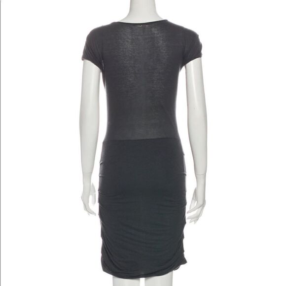 Maje Lace Mesh Eyelet Charcoal Bodycon Dress - Picture 6 of 14